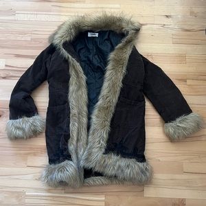 Y2K Faux Fur Lined Penny Lane Coat